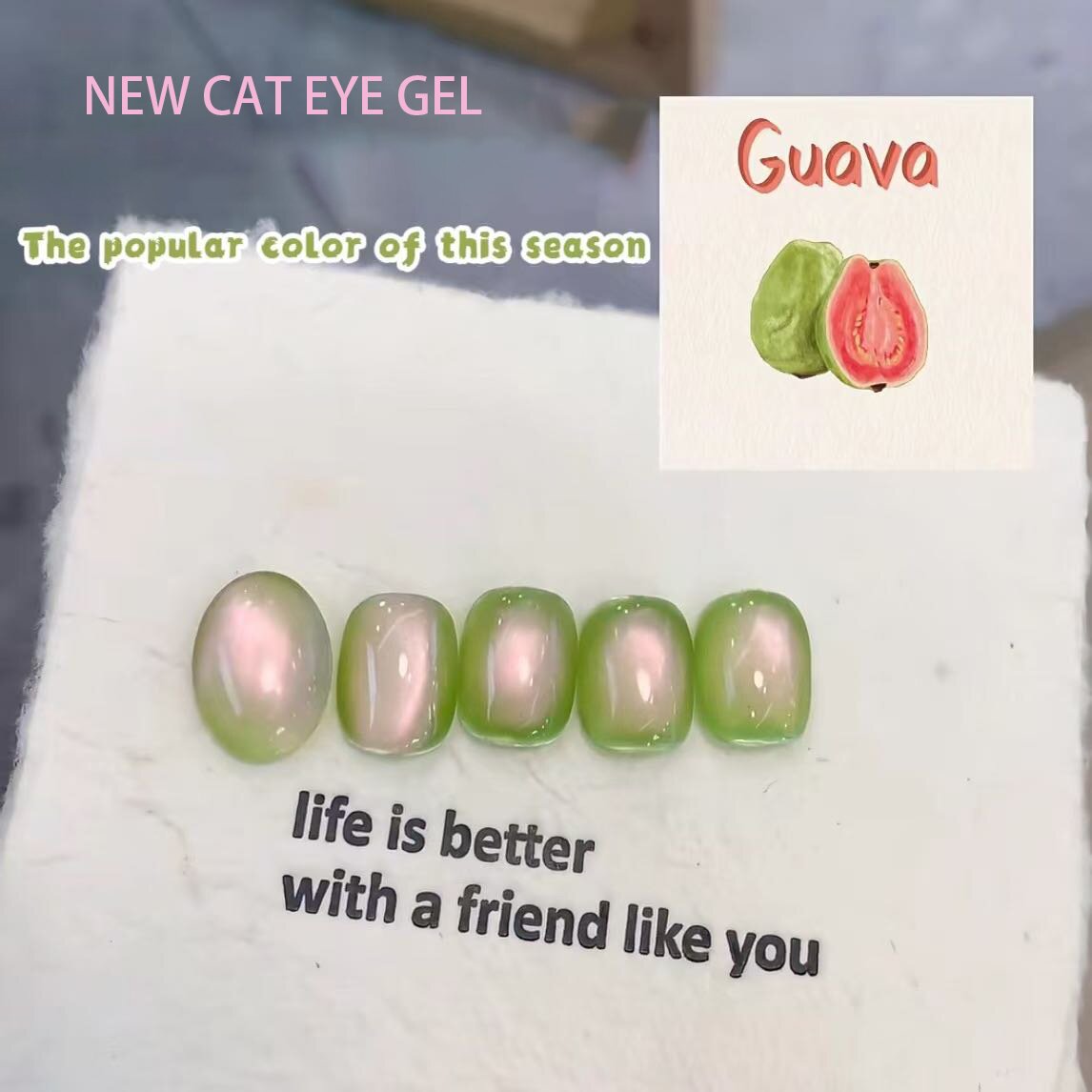 Guava'dan ilham alan kedi göz jel cilası, tırnak tarzında merkeze giriyor