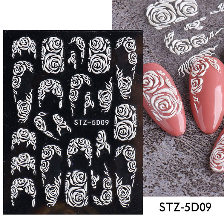 5d Beyaz Nail Art Etiketler