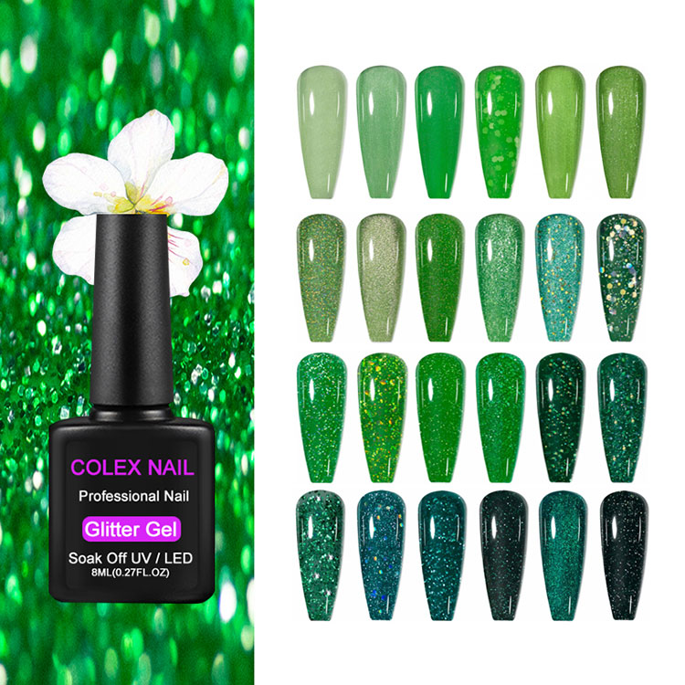 8ml yeşil parıltı jel cilası