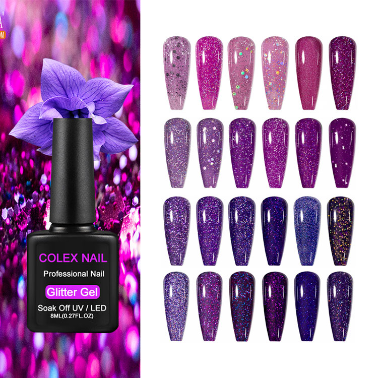 8ml mor parıltı jel cilası