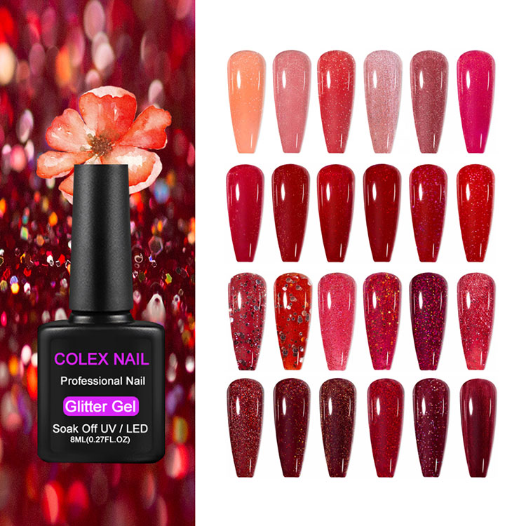 8ml kırmızı parıltılı jel cila hediyesi