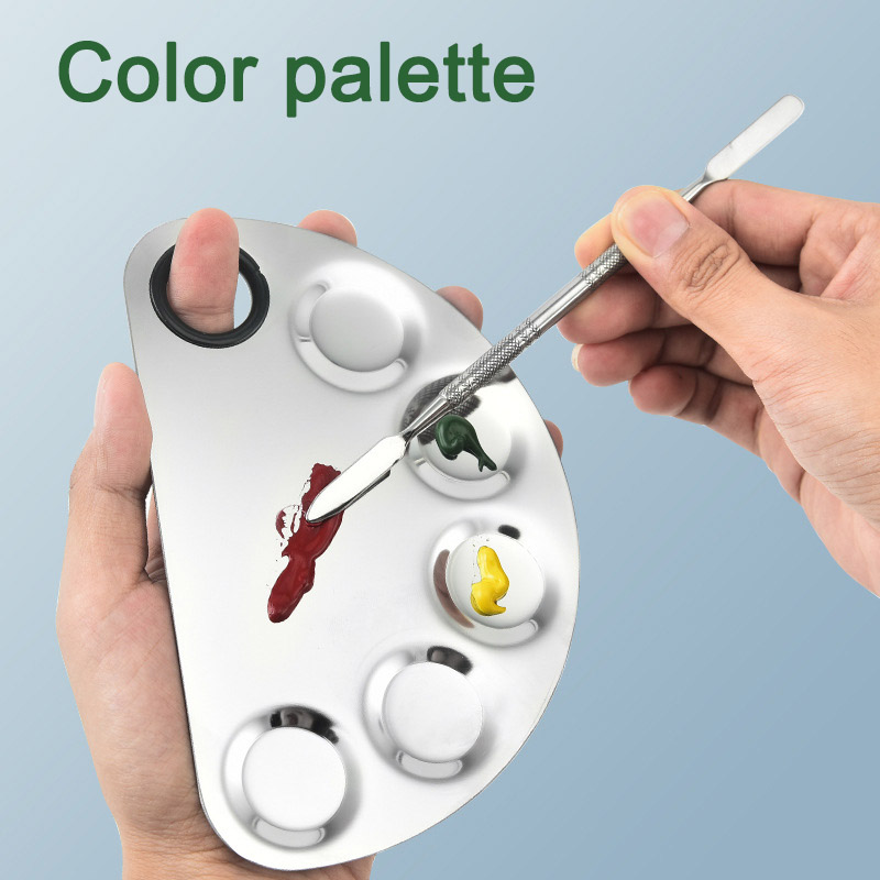 En İyi Fiyat Paslanmaz Çelik Metal Nail-art Kozmetik Sanatçısı Karıştırma Paleti