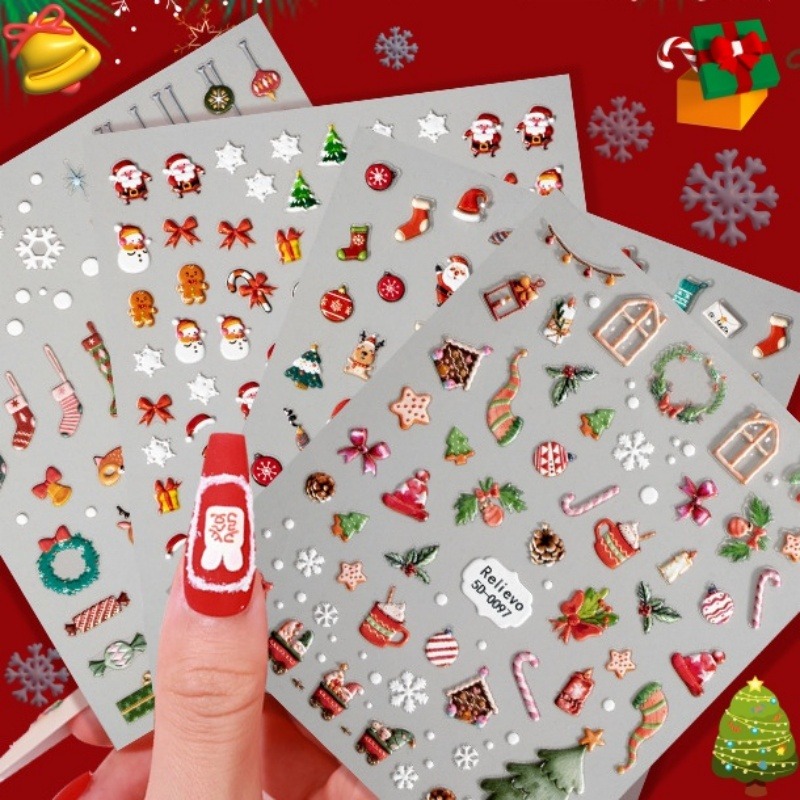 Noel Nail Art Etiketler Çıkartmaları