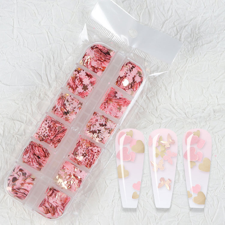 Çiçekler Tırnak Glitter Payetler